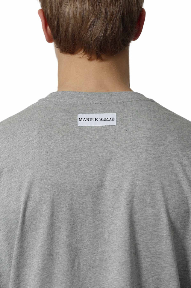 MARINE SERRE Moon Logo Jersey Long Sleeve T-shirt Melange Grey - 4