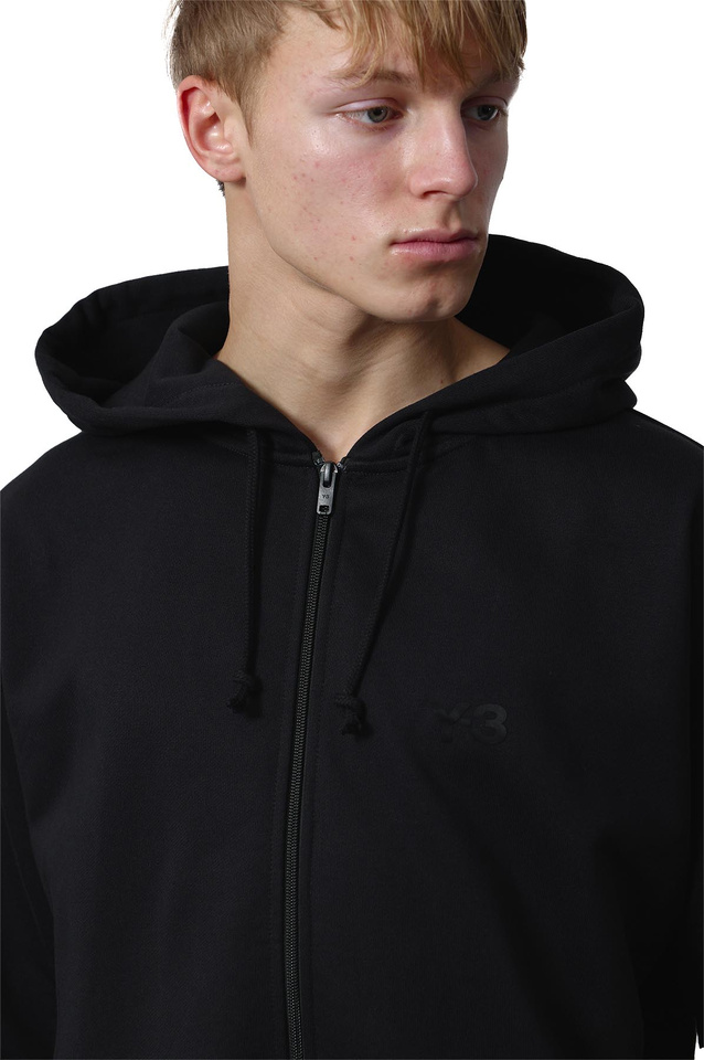 Y-3 Brushed Fleece Hooded Zip Jacket Black - 4