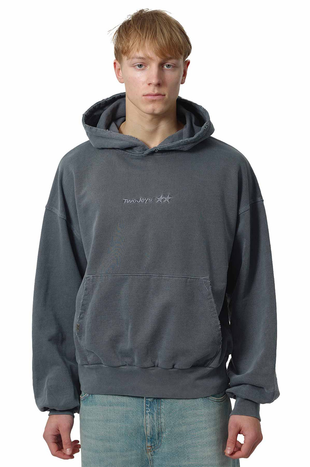 TWOJEYS Pigment Dyed Blue Icon Hoodie - 1