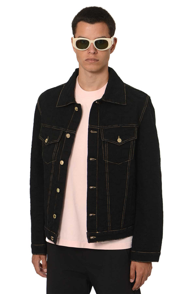 CASABLANCA Monogram Jacquard Denim Jacket Black - 1