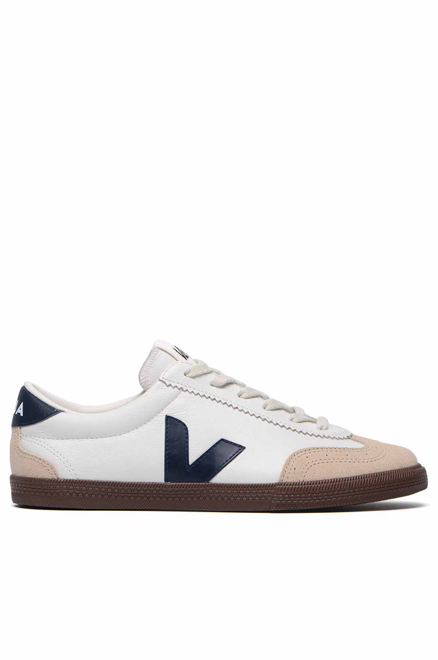 VEJA VOLLEY Leather Sneakers White/Navy/Brown - 1