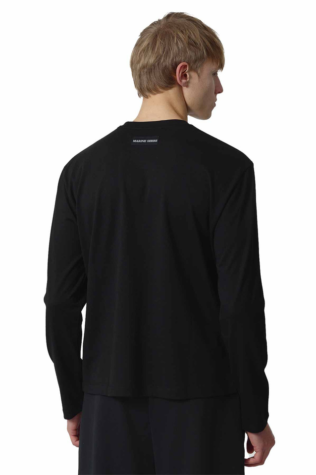 MARINE SERRE Moon Logo Jersey Long Sleeve T-shirt Black - 3