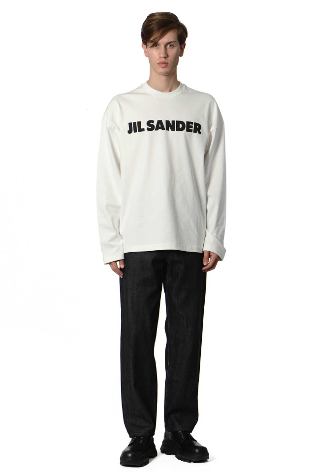 JIL SANDER Oversized Logo LS T-shirt Porcelain - 2
