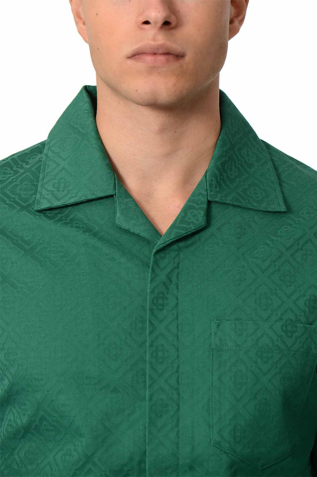 CASABLANCA Monogram Jacquard Shirt Green - 4