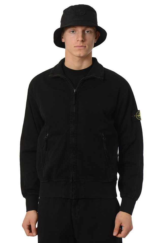 STONE ISLAND 6100056 'OLD' EFFECT Track Jacket Charcoal  - 1