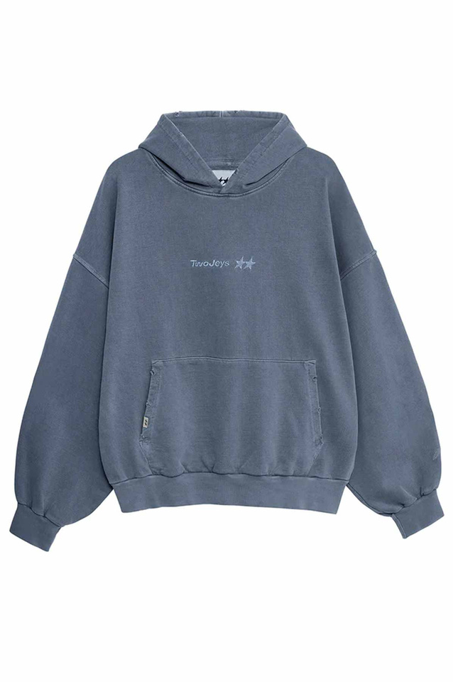 TWOJEYS Pigment Dyed Blue Icon Hoodie - 7