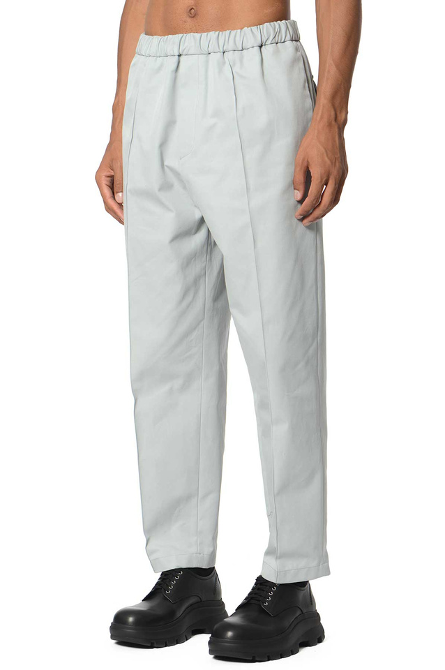 JIL SANDER Relaxed Cropped Trousers Sky Grey  - 1