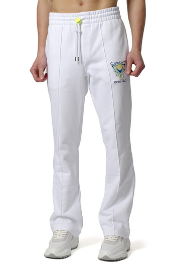 CASABLANCA Tennis Club Icon Pin-Tuck Jogger White
