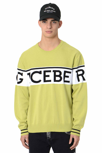Camisola de malha com logótipo da ICEBERG Institucional Lime 