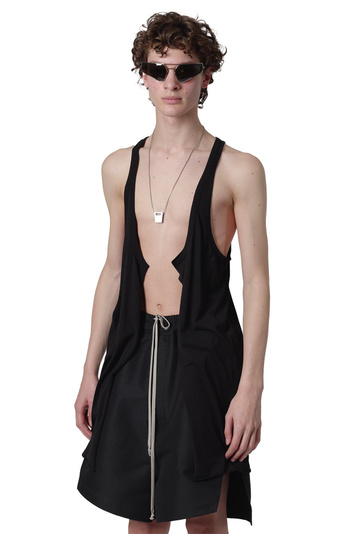 RICK OWENS Temple Open Pony Tank Top Black