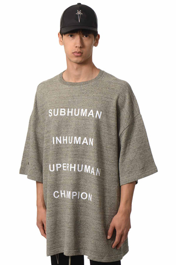 CHAMPION X RICK OWENS Tommy T-shirt Felpa Jersey Melange Grey