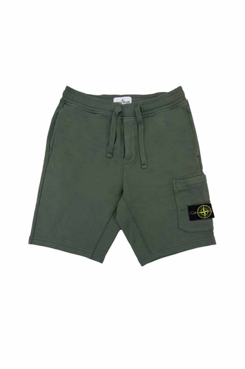STONE ISLAND 6200011 Organic Cotton Fleece Shorts Juniper Green