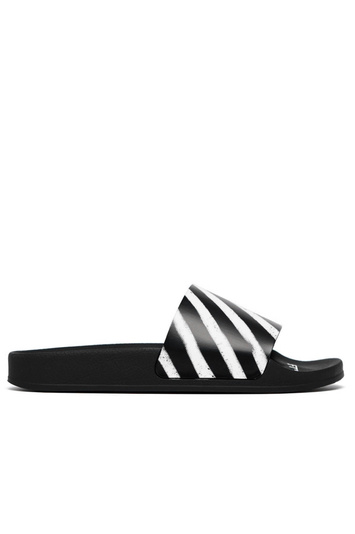 OFF-WHITE Black & White Spray Stripes Sliders