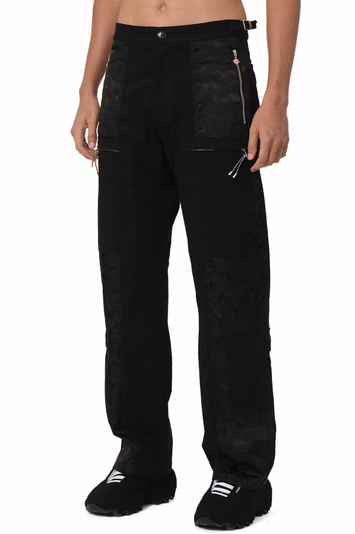 CASABLANCA Nylon Mountain Camo Cargo Trousers Black
