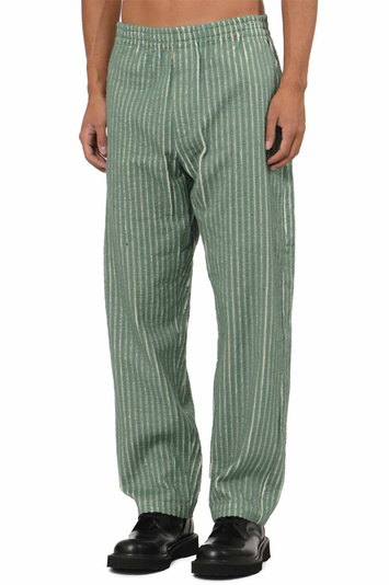CRAIG GREEN Hand-Frayed Striped Trousers Green 