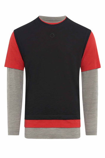 MARINE SERRE Merino Jersey Three T-shirt Set Grey/Red/Black