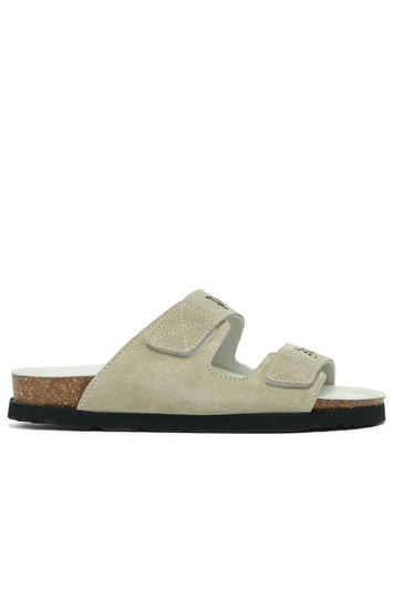PALM ANGELS Leather Sandals Cream White