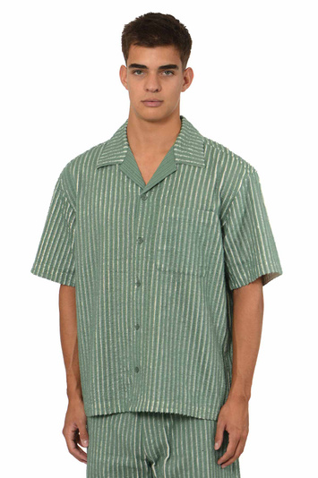 CRAIG GREEN Hand-Frayed SS Sleeve Shirt Green