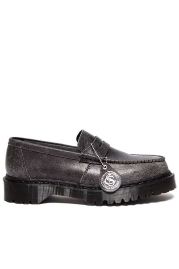 DR. MARTENS Penton Bex Leather Loafers Mid Grey