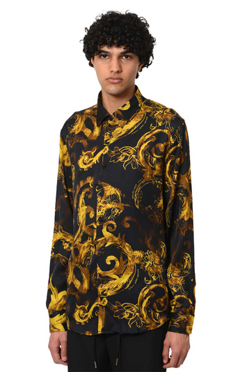 VERSACE JEANS COUTURE Watercolor Baroque Shirt Black