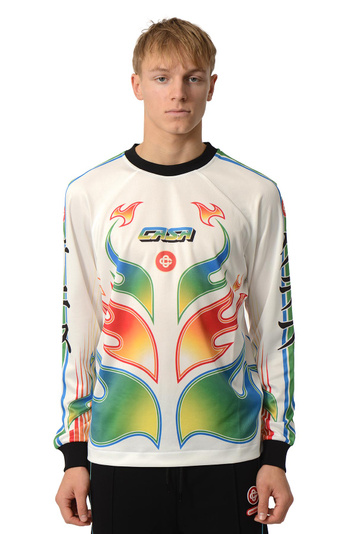 CASABLANCA Bosozoku Long-sleeve Football Jersey White
