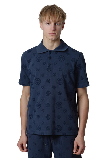 CASABLANCA Monogram Polo-Shirt Navy 