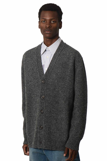 MAISON MARGIELA Shetland Wool Knit Cardigan Dark Grey