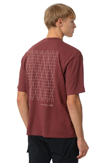 STONE ISLAND 2100021 ‘Multiaxial_Sashiko’ T-shirt Dark Burgundy