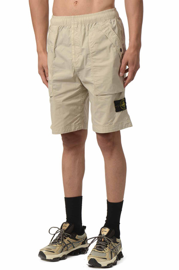 STONE ISLAND L100009 Stretch Cotton Tela 'Paracadute' Shorts Sand