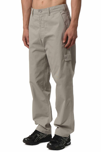 STONE ISLAND Ghost 3100013 Weatherproof Cotton Canvas Trousers Dust Grey