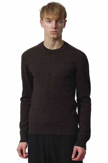 MAISON MARGIELA Camisola de lã com remendos no cotovelo Castanho
