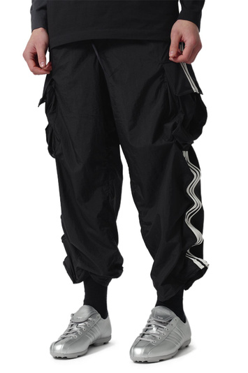 Y-3 Nylon Wired 3 Stripes Cargo Trousers Black 