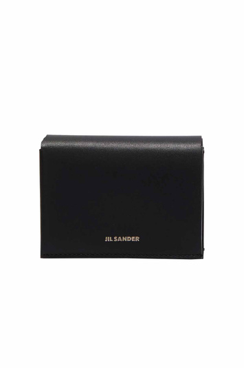 JIL SANDER Leather Folded Card Wallet Black