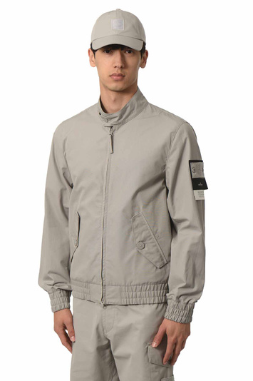 STONE ISLAND Ghost 4100026 Weatherproof Cotton Canvas Bomber Jacket Dust Grey