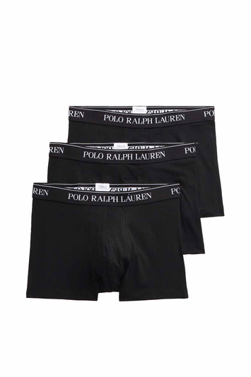 POLO RALPH LAUREN Stretch Cotton Boxer Brief 3-Pack Black 