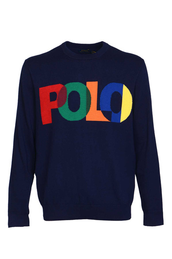 POLO RALPH LAUREN Logo Navy Knit Sweater