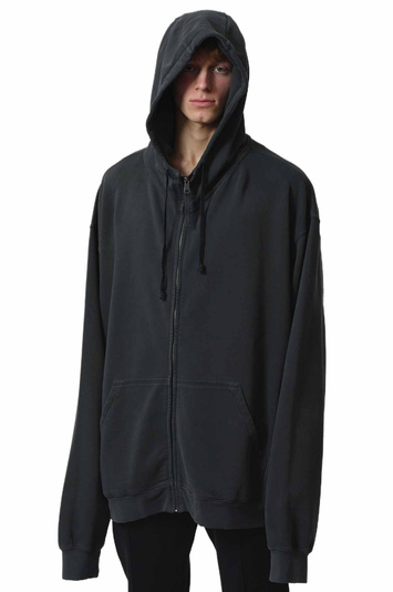 MAISON MARGIELA Casaco com capuz com logótipo numérico Carvão vegetal