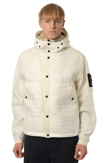 STONE ISLAND 4100023 QUILTED-TC Jacket Ivory
