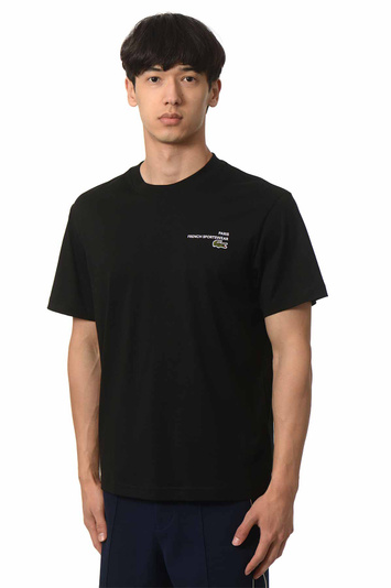 LACOSTE Print Motif Jersey T-Shirt Black