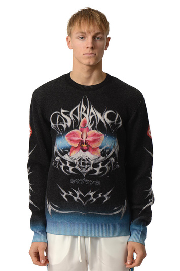 CASABLANCA Blades Camisola de mistura de caxemira Preto