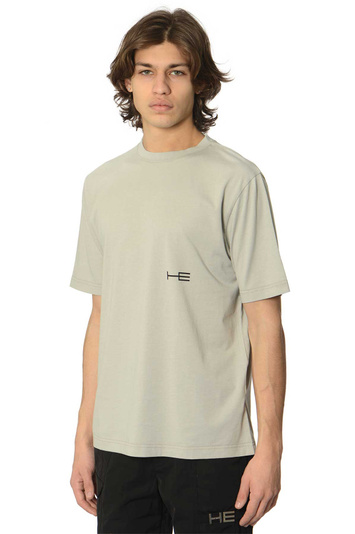 HELIOT EMIL HE Logo T-shirt Light Grey