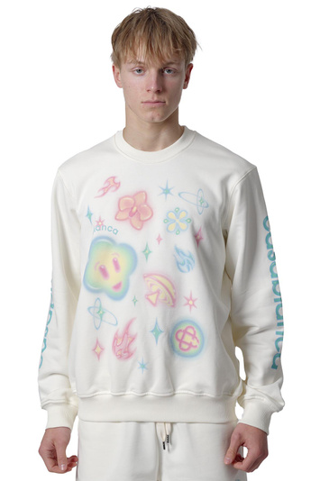 CASABLANCA Airbrush Smiley Sweatshirt em branco 