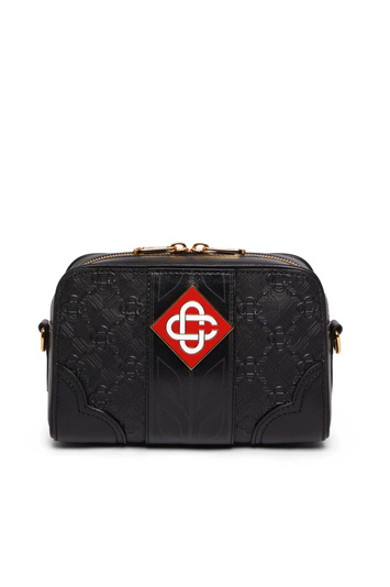 CASABLANCA Monogram Crossbody Leather Bag Black 
