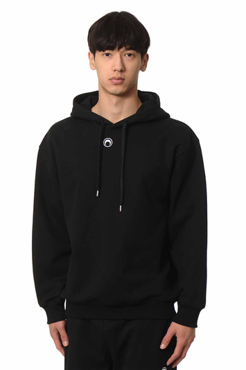 MARINE SERRE Organic Cotton Moon Hoodie Black