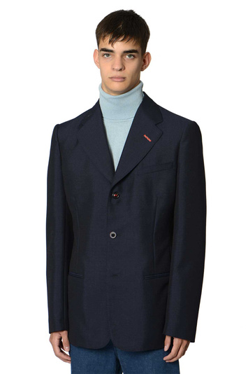 MAISON MARGIELA 3-Button Blazer Jacket Navy Blue